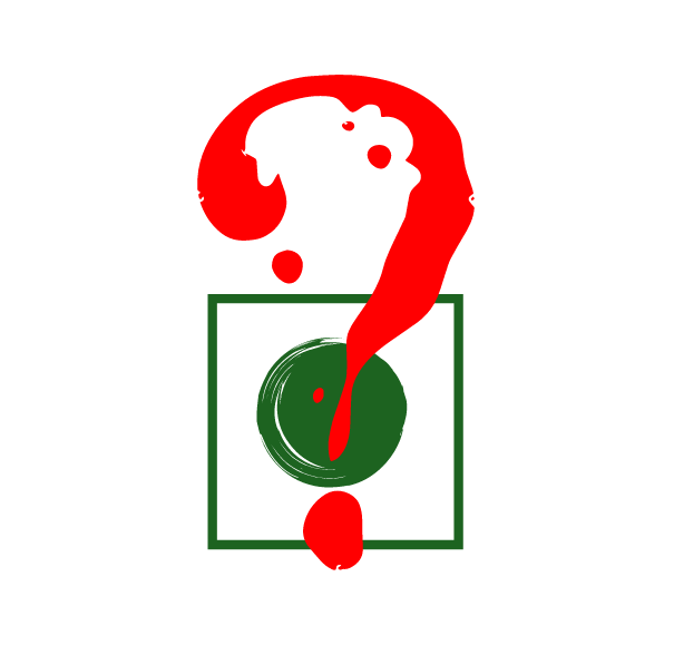 Question mark on green dot